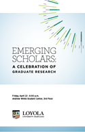 Cover page of program for Emerging Scholars Celebration of Graduate Research